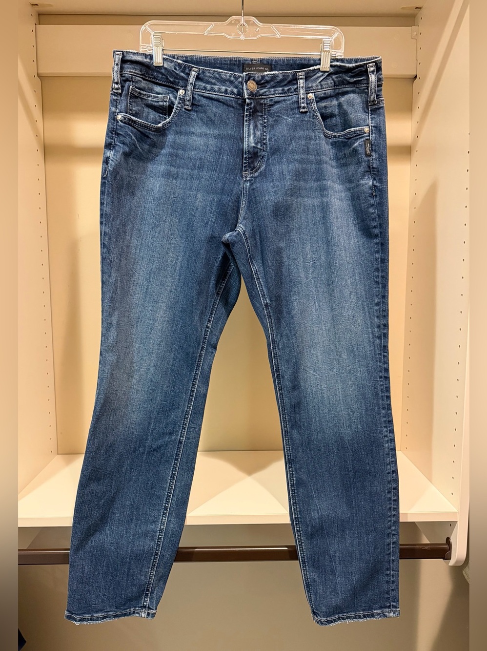 Silver Jeans Co. Women's Medium Blue Straight-Leg Jeans. 16/L29